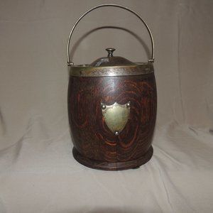 Antique English Biscuit Barrel with Shield